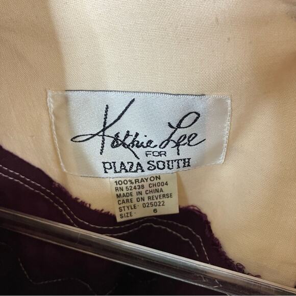 Kathie Lee Vintage Plum Samantha Lace Button Rayon Dress Womens 6 - Picture 5 of 7